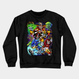 Hedgehog Vs. Robot Scientist in a Dystopian Future Crewneck Sweatshirt